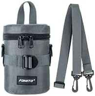 FOMITO M Size Water-Resistant Camera Lens Pouch Bag - Shockproof Protective Case with Mesh Pocket, Compatible with Canon EF-S 17-55mm, Nikon AF-S 18-200mm, Fujifilm XF 56mm & Lenses Under 3.94"x6.1" - Image 8