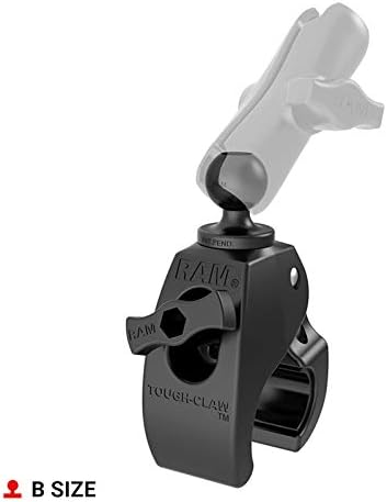RAM MOUNTS Tough-Claw Medium Clamp Mount with B Size 1" Ball Base | Fits 1"-1.6" rails and bars, composite clamp base for phones, tablets and devices - Image 3