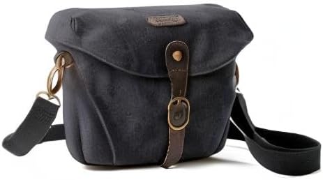 BAGSMART Canvas Crossbody Camera Bag with Rain Cover for Women Men, Black | SLR DSLR Camera Case, Compact Camera Shoulder Bag - Image 8