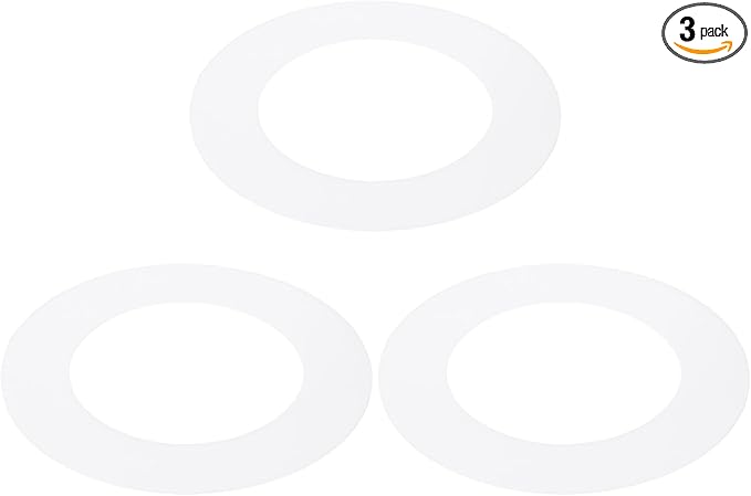 PATIKIL 3" ID 4.7" OD Plastic Trim Ring, 3 Pcs Ceiling Light Goof Rings Matte Circular Light Cover Lighting Fixture for Ceiling Wall Recessed Can Downlights, Translucent Matte White by PATIKIL