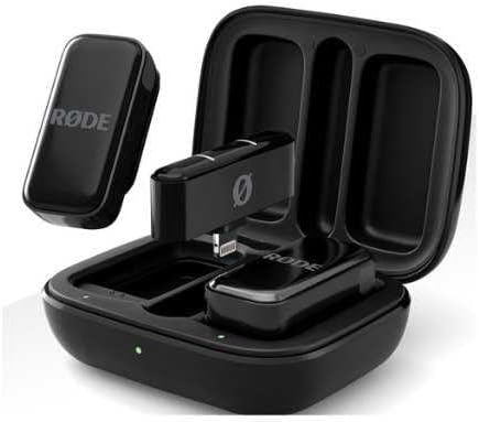 RØDE Wireless Micro for Lightning iPhone (iPhone 14 & Earlier ONLY), Black | Compact Wireless Microphone for Lightning (X Through 14), Two Mics with Charging Case for Smartphone Content Creation, Black - Image 4