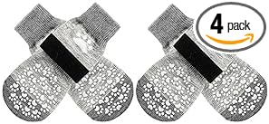 EXPAWLORER Anti Slip Dog Socks to Prevent Licking Paws, Dog Shoes for Hot Pavement, Dog Booties for Small Medium Large Senior Dogs, Traction Control Boots & Paw Protectors for Hardwood Floors by EXPAWLORER