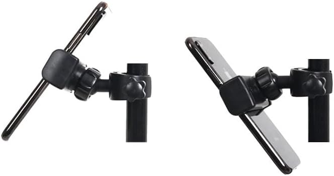 2 Pack Mic Stand Phone Holder Mount Photography Light Stand Phone Mount Holder Clamp Phone Clip for Microphone Stand Tripod Boom Arm Floor Mic Stand Selfie Stick Ring Light Camera Tripod - Image 6