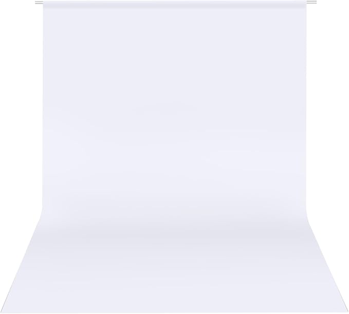Hemmotop White Photo Backdrop Background 10x8ft | Polyester, Drapes Well, Rod Pocket for Easy Hanging, for Family Photoshoot, Wedding, Birthday, Graduation, Baby Shower by Hemmotop