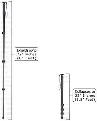 72" Monopod w/Quick Release for Canon, Nikon, Sony, Samsung, Olympus, Fujifilm, Panasonic, Pentax, and Other Digital SLR Cameras/Universal Camcorders - Image 2