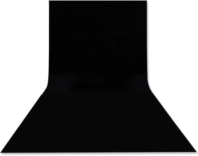 HEMMOTOP Black Backdrop, 10x12ft, Seamless Photography Background Screen | Polyester Fabric Cloth, Non Reflective, Seamless, Ideal for Photoshoot, Video Recording, Studio, Birthday, Wedding Party by Hemmotop