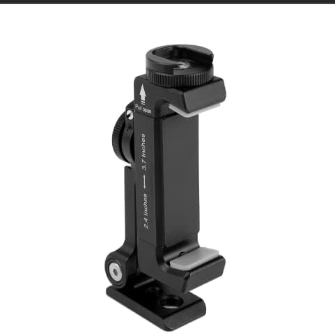 Metal Phone Tripod Mount with Rotatable Cold Shoe for Microphone Mount, Compatible with iPhone & Android, Universal Tripod Adapter for Vlogging, Cell Phone Holder, Youtube, Video Creators Rig - Image 11