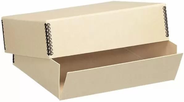 Lineco Museum Archival Storage Box, Drop Front, 11.75x15.25x3 in, Tan | Acid-Free with Metal Edge, Preserves Picture Longevity, Organize Photos, Newspapers, Prints, Documents, Crafts, DIY by Lineco