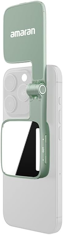 Amaran Go Magnetic Selfie Phone Light, Compatible with MagSafe & Qi2 Magnets, Dual LED Light Source with Adjustable Mirror Light & CCT (2700K-6500K), for Selfies, Makeup, & Content Creation (Green) - Image 9