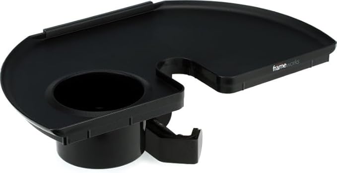 Gator Frameworks Microphone Stand Accessory Tray with Drink Holder and Guitar Pick Tab, 12" x 7" (GFW-MIC-ACCTRAY) - Image 4