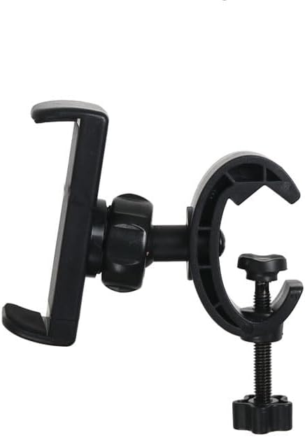 2 Pack Mic Stand Phone Holder Mount Photography Light Stand Phone Mount Holder Clamp Phone Clip for Microphone Stand Tripod Boom Arm Floor Mic Stand Selfie Stick Ring Light Camera Tripod - Image 4