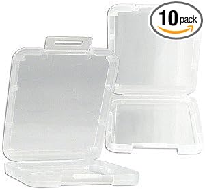 eTECH 10 Pack of Clear Plastic CF/Compact Flash Memory Card Case Holder Compatible with SanDisk/Kingston/Samsung (Case Only, Memory Card Not Included) by Unknown