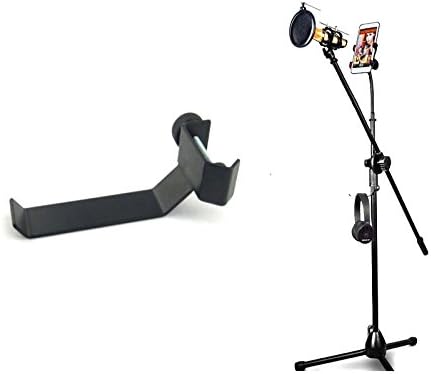 Headphone Headset Holder Hanger Clip Stand for Microphone Stand | Clamp-on mounting design, Adjustable locking knob, Tambourine holder, For musical, podcast, streaming and recording studio - Image 2