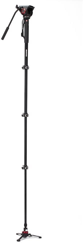 Manfrotto Video Monopod XPRO+, Camera and Video Support Rod with Video Head, 4-Section in Aluminum with Fluid Base, Photography Accessories for Content Creation, Video, Vlogging | FLUIDTECH system with 79-inch height and 18lb capacity for pan, tilt and... - Image 3