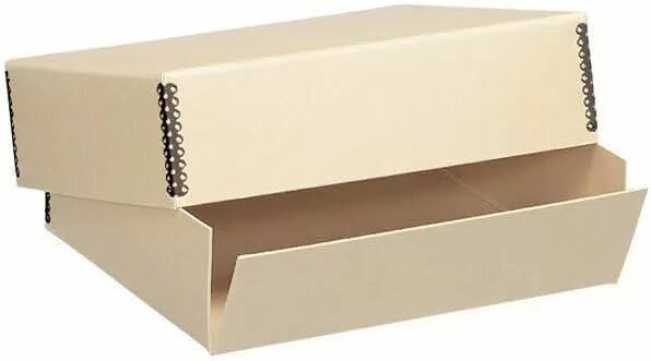 Lineco Museum Archival Storage Box, Drop Front, 11.75x17.75x1.5 in, Tan | Acid-Free with Metal Edge, Preserves Picture Longevity, Organize Photos, Newspapers, Prints, Documents, Crafts, DIY - Image 2