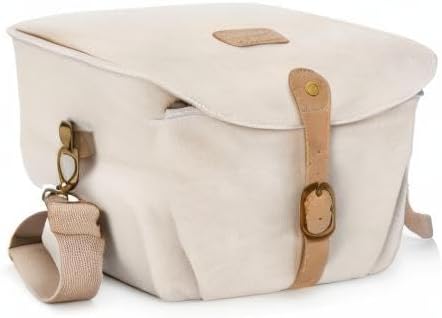 BAGSMART Canvas Crossbody Camera Bag with Rain Cover Women Men, Ivory White | SLR DSLR Camera Case, Compact Camera Shoulder Bag - Image 8
