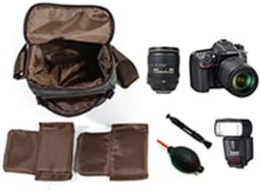 Small Camera Bag/Case, Vintage Canvase Leather Trim DSLR SLR Camera Shoulder Messenger Sling Bag - Image 6
