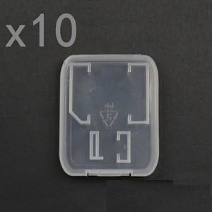 eTECH 10 Pack Clear Plastic SD/SDHC/SDXC/MicroSD/MicroSDHC/MicroSDXC Card Case Holder for SanDisk/Kingston/Transcend/Samsung (Plastic Case Only, Memory Card Not Included) - Image 2