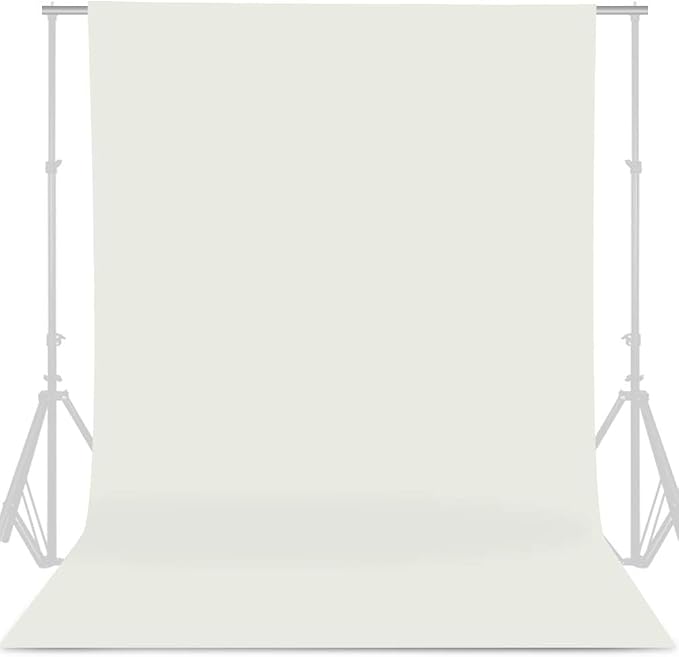 GFCC 8FTX10FT Ivory Backdrop Background for Photography Photo Booth Backdrop for Photoshoot Background Screen Video Recording Parties Curtain | Non-Reflective, Polyester Curtain, Easy Hang, Multipurpose Screen for Studio Photo Booth, Video Recording, P... by GFCC