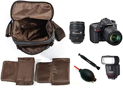 Small Camera Bag/Case, Vintage Canvase Leather Trim DSLR SLR Camera Shoulder Messenger Sling Bag - Image 4