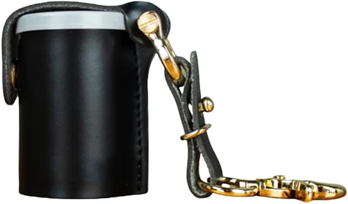 ZVZKC Leather 35mm Film Case Keychain, 35mm Film Holder Film Canisters with Caps for Film Photography & Gifts,H1.96in (Black) by ZVZKC