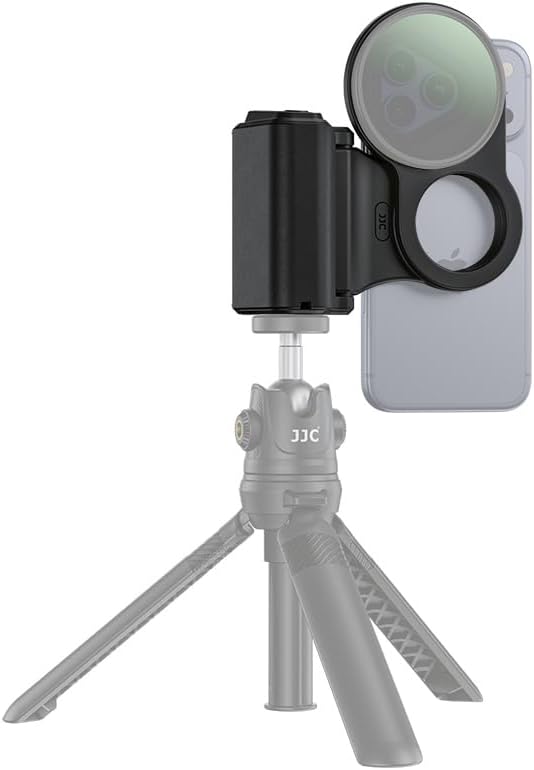 JJC Magnetic 67mm Filter Mount with Phone Camera Grip Kit, Compatible with iPhone 17 16 15 14 Pro Max, with Remote Control & 1/4" Tripod Screw for Vlogging Video Recording Mobile Filmmaking - Image 3