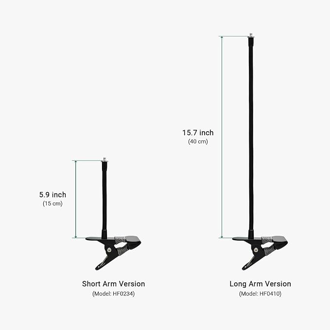 Indoor Outdoor Security Camera Flexible Clip Mount, Black | Universal 1/4"-20 threaded clamp bracket, fits Ring/Blink/Wyze/Arlo and more, 15cm adjustable gooseneck arm - Image 6