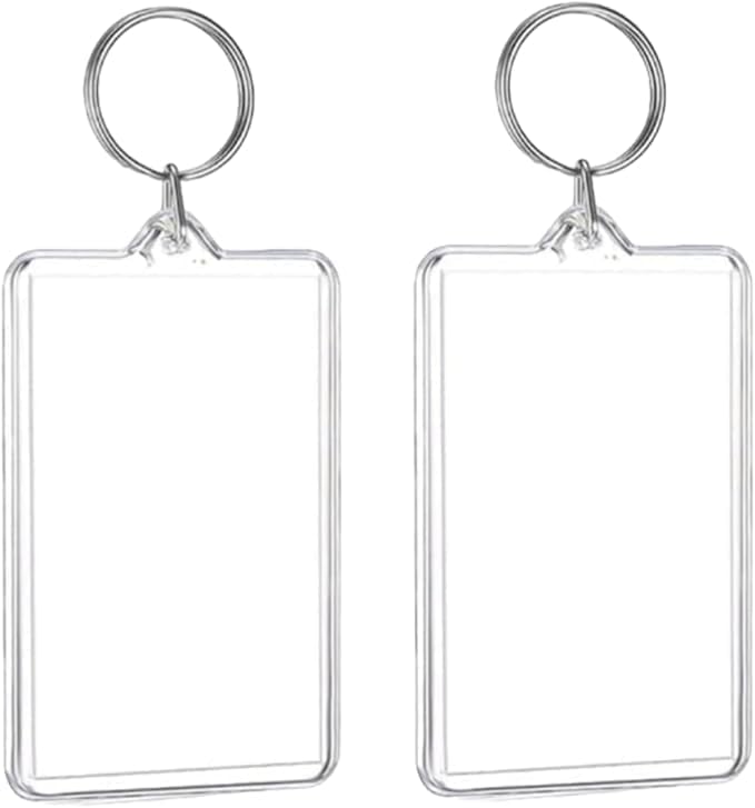 2pcs Clear Plastic Picture Frame Keychain Rectangle Shapes Blank Photo Keychains Photo Display Plastic Blank Keychain Clip Photo Holders Photo Albums, Frames and Accessories by Unknown