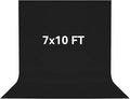 7x10 FT Black Photo Backdrop 100% Polyester Photography Background | Non-Reflective, Wrinkle-Resistant, Foldable Washable Black Sheet for Professional Photoshoot Portraits Party Video Studio by Vevelux