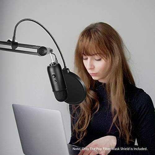 Neewer Professional Microphone Pop Filter Shield Compatible with Blue Yeti and Any Other Microphone, Dual Layered Wind Pop Screen With A Flexible 360 Degree Gooseneck Clip Stabilizing Arm | Compatible with Blue Yeti and Other Mic, Dual Layered Wind Pop... - Image 2