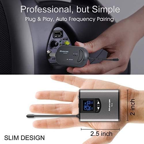 Alvoxcon Wireless Headset Lavalier Microphone System Wireless Lapel Mic Best for iPhone, DSLR Camera, PA Speaker, YouTube, Podcast, Video Recording, Conference, Vlogging, Church, Interview, Teaching - Image 7