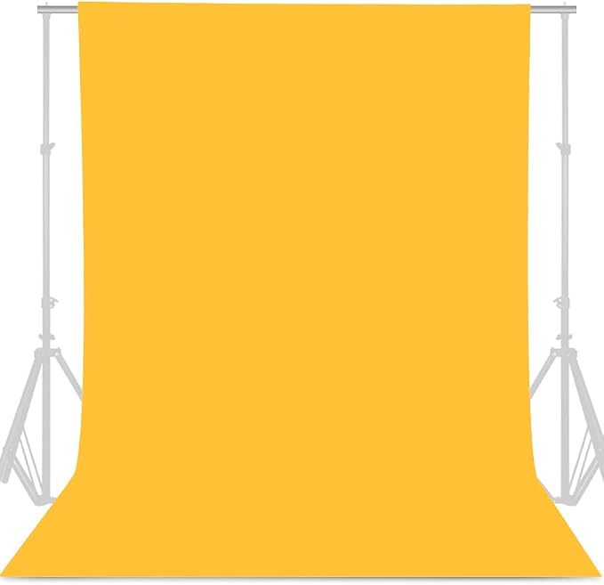 GFCC Yellow Backdrop - 8FTX10FT Yellow Photo Backdrop for Photoshoot Background for Photography Screen Video Recording Picture Background | Non-Reflective, Polyester Curtain, Easy Hang, Multipurpose Screen for Studio Photo Booth, Video Recording, Portr... by GFCC