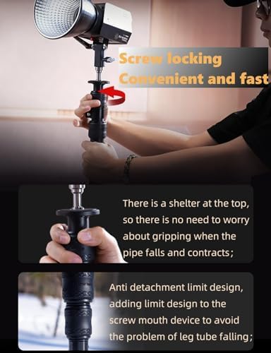 IFOOTAGE Cobra RB-A400,79" Round Base Monopod,Aluminum Photography Light Stand Flat Base for DSLR Camera, Light,Payload 22LBS(4 Pack) - Image 3