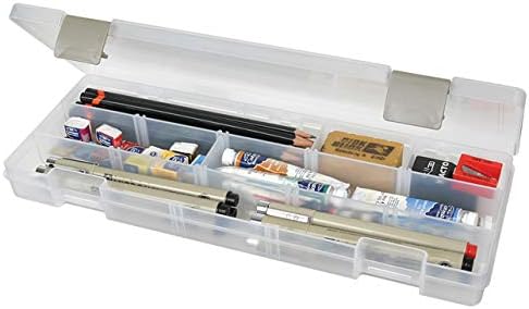 ArtBin 3900AB Solutions Extra Long Box, Art & Craft Organizer with Removable Dividers, [1] Plastic Storage Case, Clear , 12.4" x 4.9" | 15 Removable Dividers, 12.38 x 4.875 x 1.75 Inches, Secure Latches, Stackable, Clear Plastic - Image 4