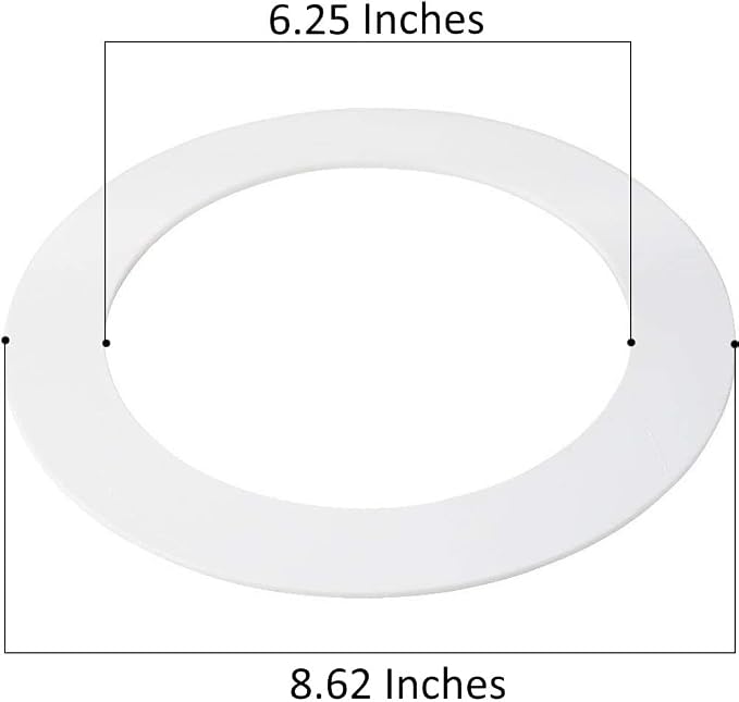 5 Pack Gloss White Goof Trim Ring for 8" Inch Recessed Can Lighting Down Light, Outer Diameter 8.6 Inches, Inner Diameter 6.2 Inches - Image 4