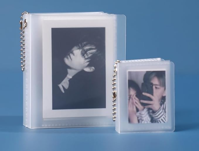 8 pcs 2x3 Mini Photo Album- Photo Book Credit Card Holders with Keychain | 2.5x3.5 Hanging Photocard Holder -Small Photo Ornaments for Tree, Card Cases 18Page - 36 Card Pockets Collection Album Bulk - Image 5