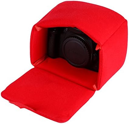 DLSR Camera Bag Insert Pad Shockproof Protection Case Organizer Accessory For Photographing (Red) by YosooHealthGear