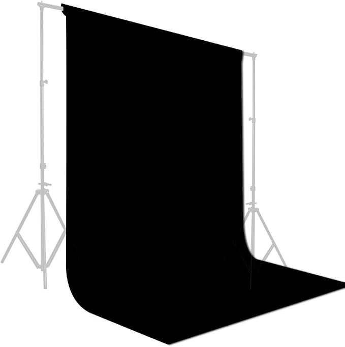 GFCC 8FTX10FT Black Backdrop Background for Photography Photo Booth Backdrop for Photoshoot Background Screen Video Recording Parties Curtain | Non-Reflective, Polyester, Easy Hang, Multipurpose Screen for Studio Photo Booth, Video Recording, Portrait,... - Image 4