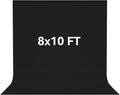 8x10 FT Black Photo Backdrop 100% Polyester Photography Background | Non-Reflective, Wrinkle-Resistant, Foldable Washable Black Sheet for Professional Photoshoot Portraits Party Video Studio by Vevelux