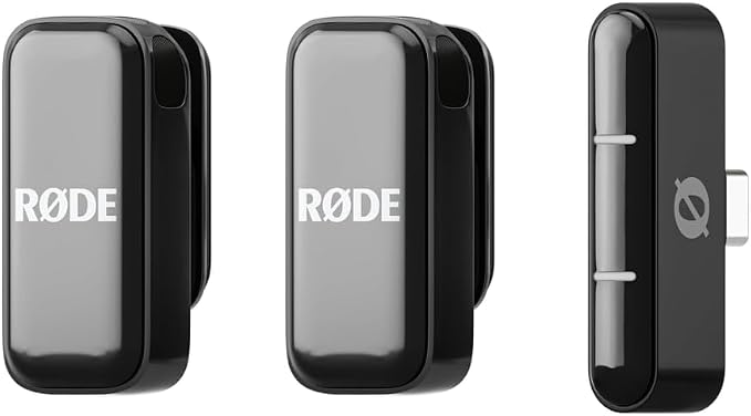 RØDE Wireless Micro - Compact Wireless Microphone, Two Mics with Charge Case for Smartphone Content Creation - USB-C, Black | Two Mics with Charge Case for Smartphone Content Creation, USB-C, Black by R%C3%98DE