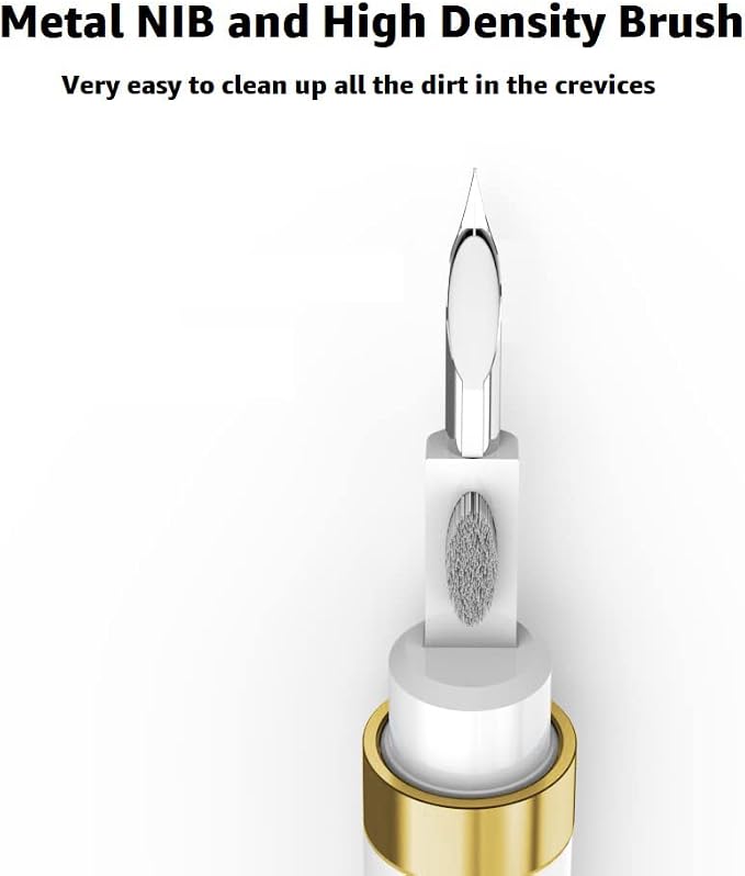 Dual-Brush Earbud Cleaning Pen | 4-in-1 Pro Kit for Precision & Durability, Tool Compatible with Airpods, Galaxy Buds, All Wireless Headsets -Gold - Image 4