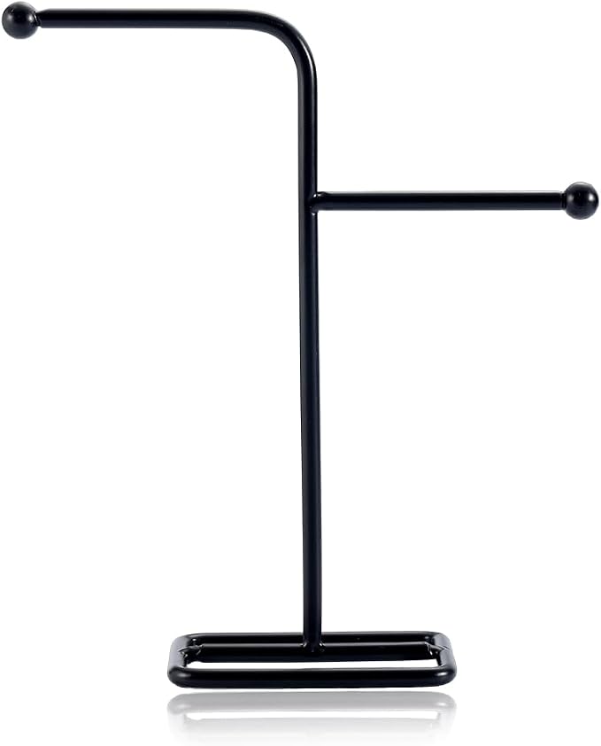 SUNNYCLUE Earring Display Stand,Jewelry Display Holder Black Jewelry Towers No Hole Necklace Stand Holder Storage Bangles Rings Earrings Watch Hanging Organizer for Selling Home Storage Show Photo - Image 5