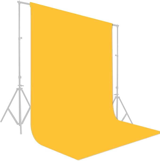 GFCC Yellow Backdrop - 8FTX10FT Yellow Photo Backdrop for Photoshoot Background for Photography Screen Video Recording Picture Background | Non-Reflective, Polyester Curtain, Easy Hang, Multipurpose Screen for Studio Photo Booth, Video Recording, Portr... - Image 3