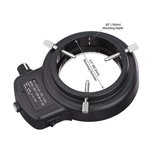 AmScope LED-144A 144-LED Lighting-Direction-Adjustable Microscope Ring | Stereo Zoom Microscope Built-In LED Illumination - Image 3