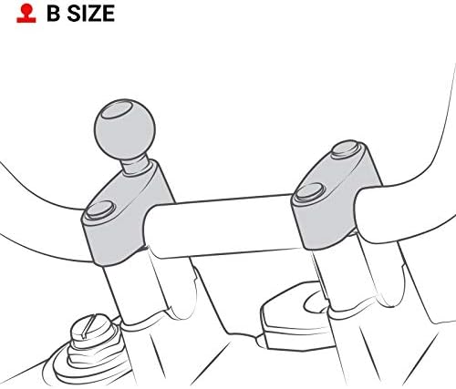 RAM MOUNTS RAM-B-367U Motorcycle Handlebar Clamp Base with M8 Bolts with B Size 1" Ball (Pack of 2) - Image 6