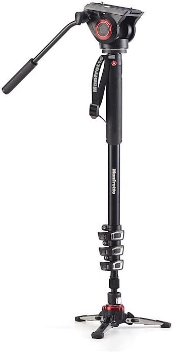 Manfrotto Video Monopod XPRO+, Camera and Video Support Rod with Video Head, 4-Section in Aluminum with Fluid Base, Photography Accessories for Content Creation, Video, Vlogging | FLUIDTECH system with 79-inch height and 18lb capacity for pan, tilt and... by Unknown