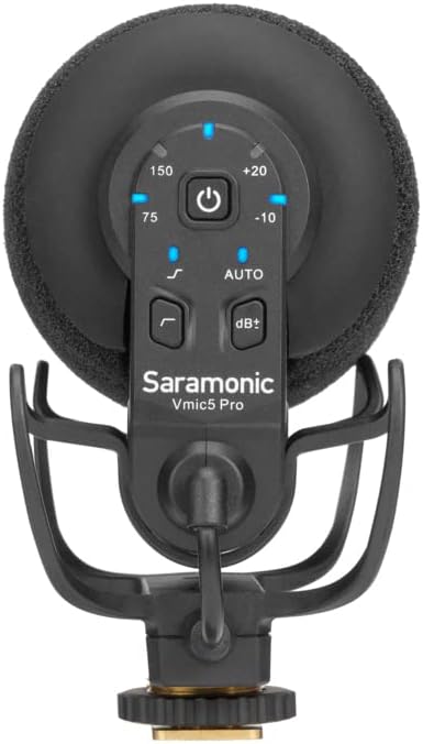 Saramonic Vmic5 Pro On-Camera Supercardioid Shotgun Microphone | 3-Stage Gain, 75/150Hz Filters, High-Freq Boost, Auto On/Off, Headphone Out, 120hr Battery - Image 3