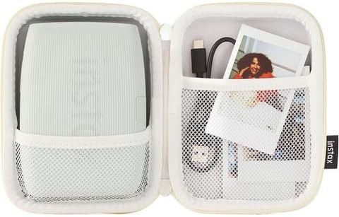 Fujifilm Instax Mini Link 3 Case, Portable Travel Carrying Case for Instax Mini Link 3 Smartphone Printer, Protective Zipper Case with Storage Pockets for Film, Cable & Accessories (Woven Ivory) by FUJIFILM