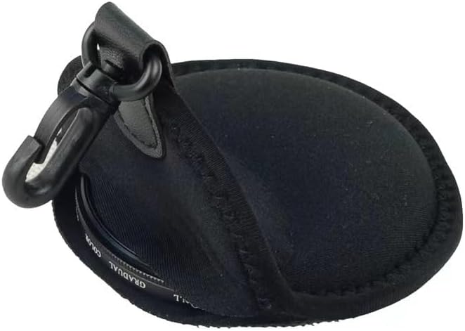2 Pack Lens Filter Pouch Mini Storage Bag Sleeve Protective Case with Keychain Hook 2 Pockets For Camera CPL MC UV ND 25mm-77mm 43mm 46mm 49mm 52mm 55mm 58mm 62mm 67mm, Black - Image 7