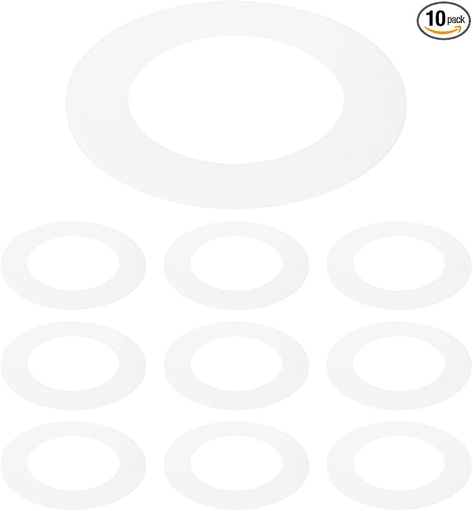 PATIKIL 3" ID 4.7" OD Plastic Trim Ring, 10 Pcs Ceiling Light Goof Rings Matte Circular Light Cover Lighting Fixture for Ceiling Wall Recessed Can Downlights, Translucent Matte White by PATIKIL